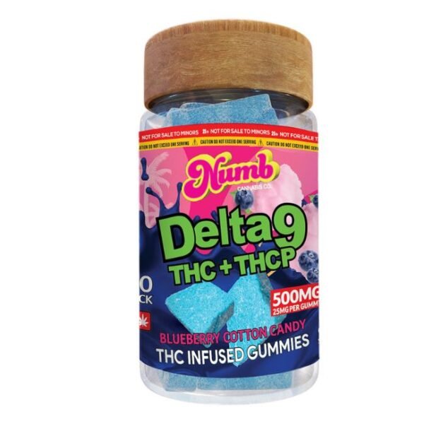NUMB DELTA 9+THC-P 500MG GUMMIES 20PACK/JAR