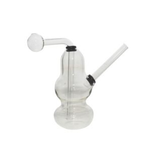 9" GLASS MALASHI DOUBLE LASH CLEAR GLASS  BURNER