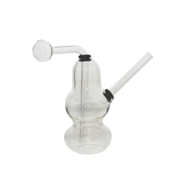 9" GLASS MALASHI DOUBLE LASH CLEAR GLASS  BURNER