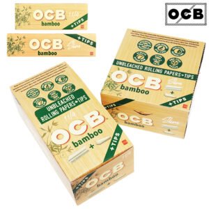OCB BAMBOO 1 1/4 ROLLING PAPERS + TIPS 24CT / BOX