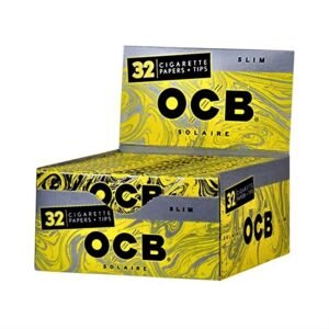 OCB SOLAIRE SLIM PAPER + TIPS(32 CIGARETTE PAPERS)