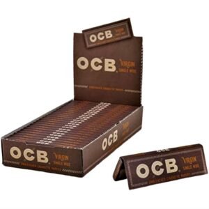 OCB VIRGIN UNBLEACHED PAPER (SINGLE WIDE, 1 1/4, SLIM SIZE) ASSORTED 72CT/DISPLAY