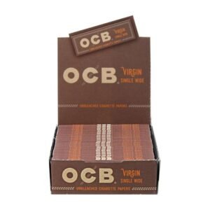 OCB VIRGIN UNBLEACHED SINGLE WIDE CIGARETTE PAPER 24CT/BOX