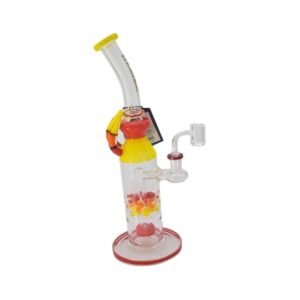 PHOENIX GLASS 12" COLORFULL FANCY SHOWERHEAD DESIGN WATER PIPE