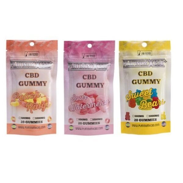 PLATINUM X CBD GUMMIES 1000MG 20CT/BAG
