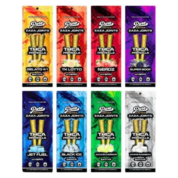 PURO EXOTICS ZAZA THC-A  PRE ROLLED 2.5GM X 2PK JOINTS 10CT/BOX
