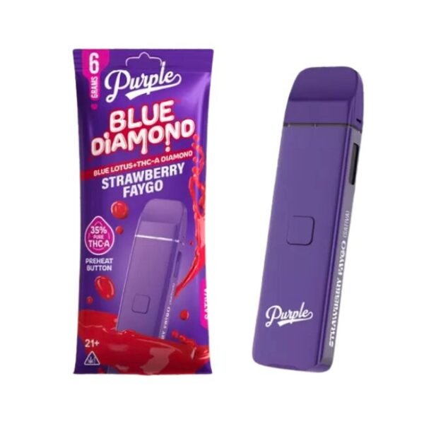 PURPLE BLUE DIAMOND BLUE LOTUS + THCA DIAMOND 6GM DISPO 5CT/ BOX