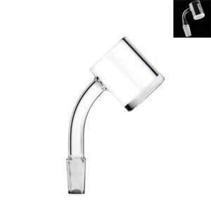 SMOQ GLASS CLEAR FLAT 14MM MALE 45 GLASS BANGER