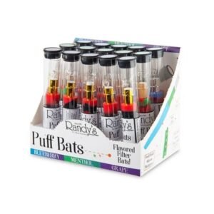 RANDYS FLAVORED PUFF BAT 15CT/DISPLAY (BLUEBERY, MENTHOL, GRAPE 5CT EACH)