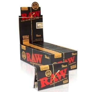 RAW BLACK CLASSIC PAPER (25 PACKS PER BOX) (BLACK SINGLE WIDE)