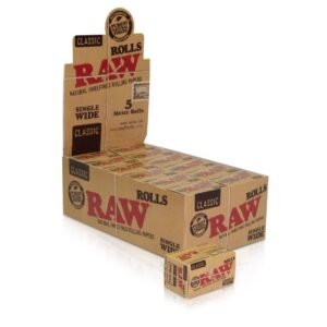 RAW SINGLE WIDE CLASSIC 5 METER ROLLS 24 PER BOX