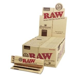RAW CONNOISSEUR KING SIZE SLIM + PRE-ROLLED TIP 24CT/BOX