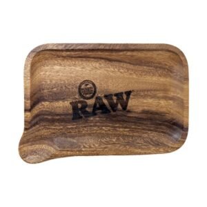RAW MAHOGANY BAMBOO WOOD TRAY WITH SPOUT OPENING