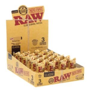 RAW CLASSIC 30MM MINI CONES 3CT/PACK - 24 PACKS/DISPLAY