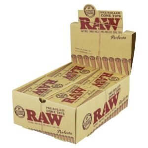 RAW PRE-ROLLED PERFECTO CONE TIPS 20 PER BOX