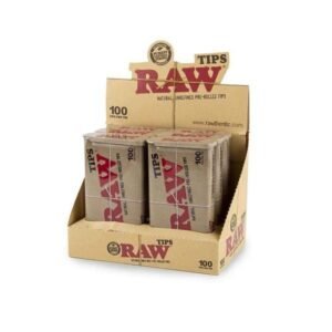 RAW PRE-ROLLED TIPS 100CT PER TIN 6TINS/BOX