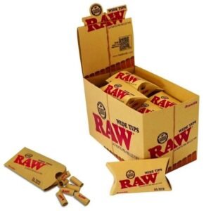 RAW PRE ROLLED WIDE TIPS 20CT/BOX
