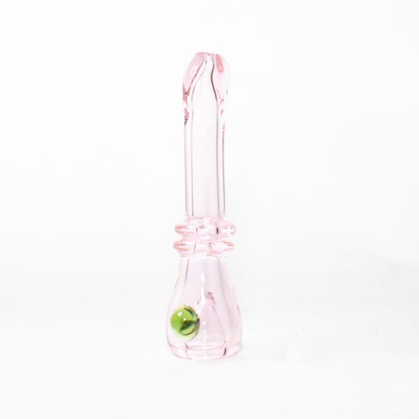 3"INCH VIGRNT DOPE SHAPED PINKY DESIGN GLASS CHILLUM (RCH14)