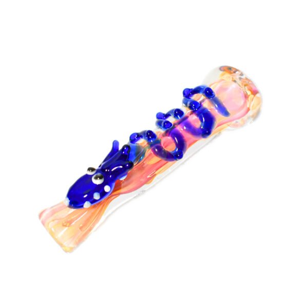 3 INCH GLASS FRUT DICORE SQUID DESIGN HAND MADE PREMIUM CHILLUM ( ASSORTED) "RCH20"