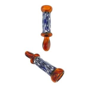 3" PINK TUBING FLAT MOUTH WITH WIG WAG DESIGN CHILLUM