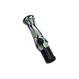 3" BLACK TUBING WITH GREEN LEAF CHILLUM