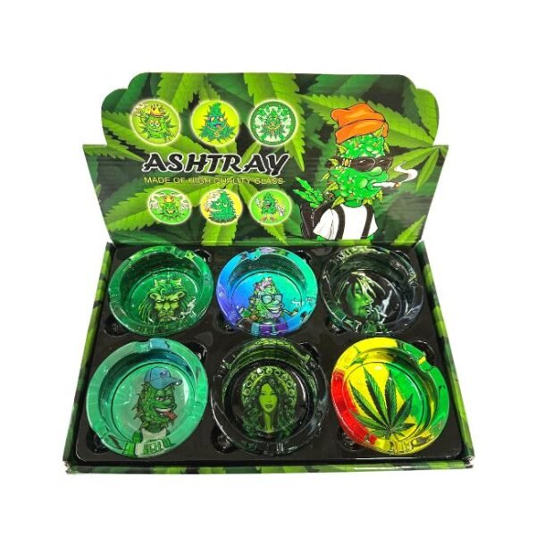 ROUND HIGH QUALITY GLASS ASHTRAY 6CT/BOX