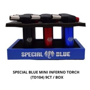 SPECIAL BLUE MINI INFERNO (TD104) TORCH LIGHTER 9CT / BOX