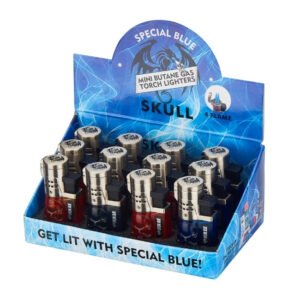 SPECIAL BLUE SKULL 4 FLAME LIGHTER (LT132M) 12CT/BOX