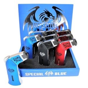 SPECIAL BLUE STEEL GAS BUTANE TORCH LIGHTER (TD101M) 9CT/ BOX