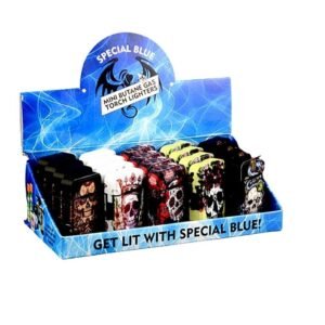 SPECIAL BLUE TORCH SKULLS AND ROSES (LT114) 20CT/BOX