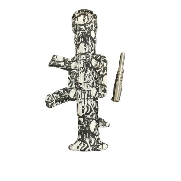 SILICONE 8" AK47 GUN DESIGN NECTAR COLLECTOR