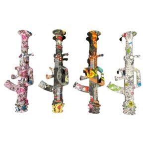 SILICONE 6" AK47 GUN DESIGN NECTAR COLLECTOR (ASSORTED)