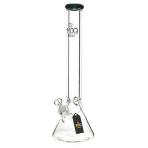 SMOQ GLASS 14" INCH LONG CLEAR BEAKER WITH 14MM SLIDER WATER PIPE