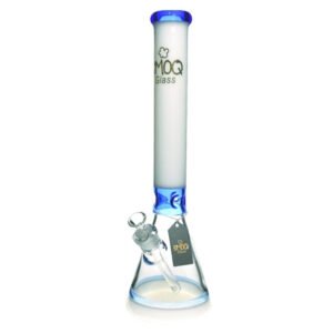 SMOQ 14"INCH GLASSS MILKY WAY BRAIX BEAKER DESIGN WITH 14MM SLIDER WATER PIPE (ASSORTED)