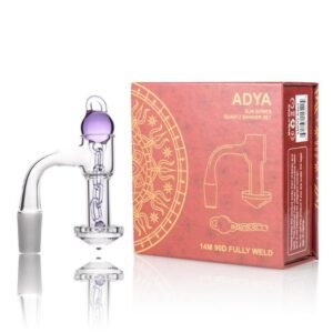 SMOQ GLASS SUN SERIES 14MM 90 DEGREE FULLY WELD ADYA QUARTZ BANGER