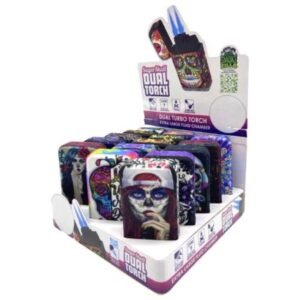 SMOKE ZILLA SUGAR SKULL DUAL BUTANE TORCH 15CT DISPLAY