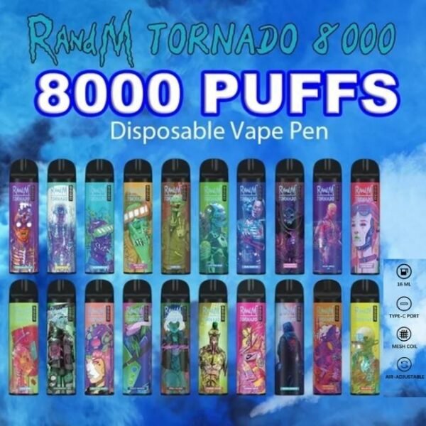 R&M TORNADO 8K PUFFS DISPOSABLE (160ML) 10CT/ BOX