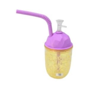 8" FANCY GLASS WITH SILICONE LID WATER PIPE