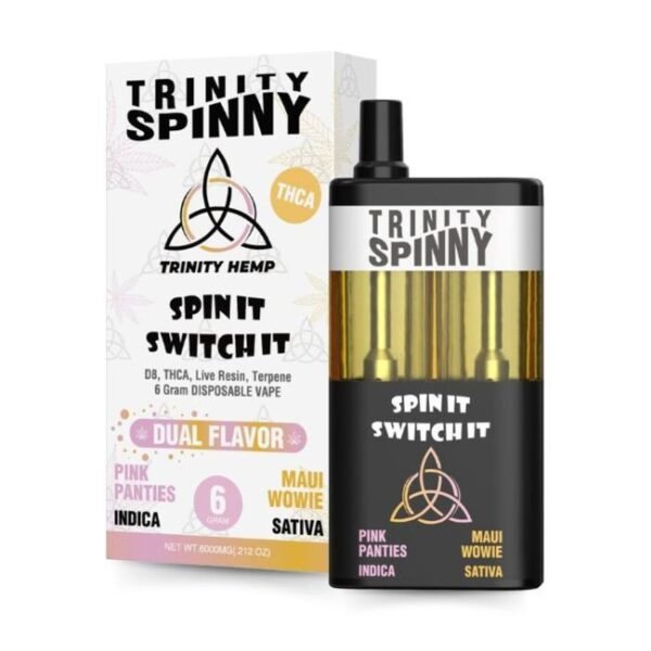 TRINITY HEMP SPIN IT SWITCH IT D8 + THCA + HHC + LIVE RESIN 6GM DUAL FLAVOR DISPO 5CT BOX