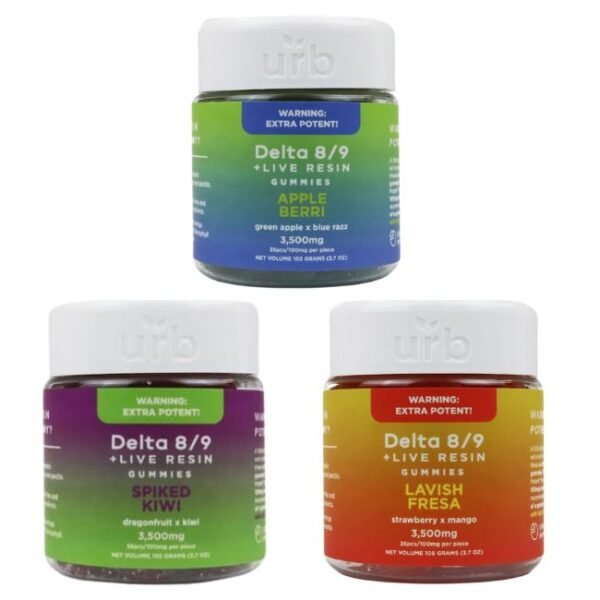 URB DELTA 8/9 LIVE RESIN 3500MG GUMMIES 35CT/PK 6PK/DISPLAY