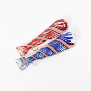 3 INCH GLASS DICORE FRYUT DOUBLIC LYME DESIGN CHILLUM ASSORTED COLORS "VCH24"