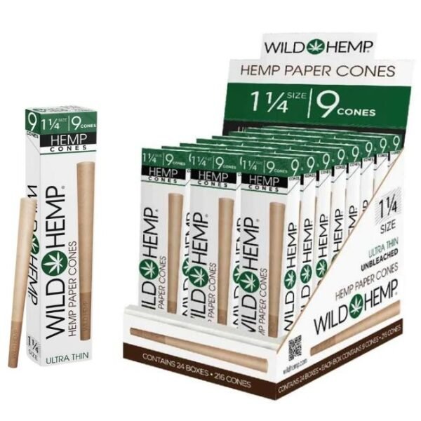 WILD HEMP UNBLEACHED HEMP PAPER CONES 24PACK