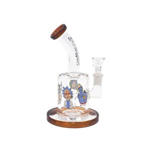 6" RICK AND MORTY DESIGN GLASS WATER PIPE