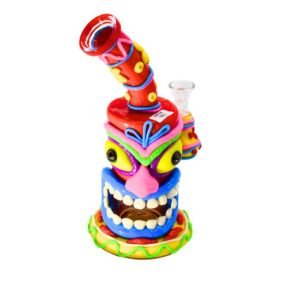 GLASS 10" SKULL DESIGN BEND NECK HEAVY DUTY WATER PIPE