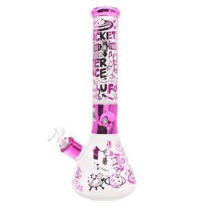 SMOQ 16" OUTER SPACE DESIGN GLASS WATER PIPE