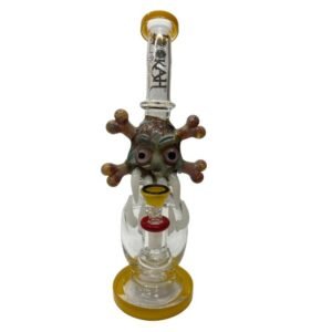 LOOKAH GLASS 12" MONSTER YELLOW HEAD DESIGN HEAVY DUTY WATER PIPE