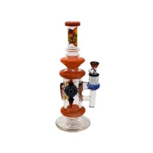 TATAOO GLASS 14" RED FANCY DESIGN HEAVY DUTY WATER PIPE
