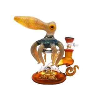 TATOO GLASS 6" OCTOPUS DESIGN WATER PIPE