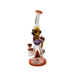 TATOO GLASS 12" YELLOW MONSTER HEAD CONE DESIGN HEAVY DUTY WATER PIPE