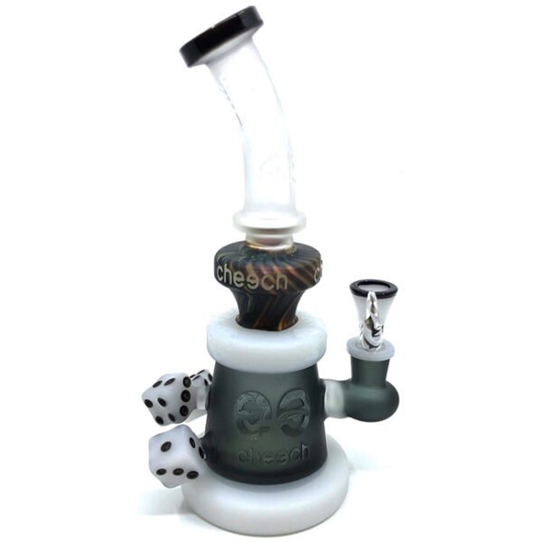 CHEECH GLASS 12"  BEND MOLINE HANDCRAFTED LIME DESIGN WITH WATER PIPE